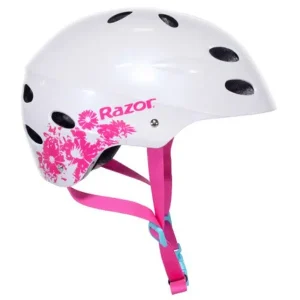 קסדה לילדים RAZOR V17 לבן ורוד