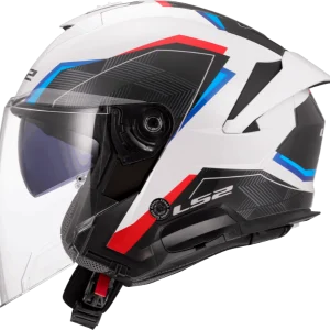קסדת אופן פייס LS2 VERSO II AIR WHITE BLUE RED
