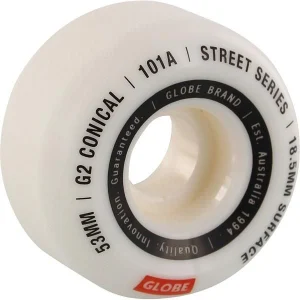 גלגלים לסקייטבורד Globe G2 Conical Street Wheel White/Essential 53mm