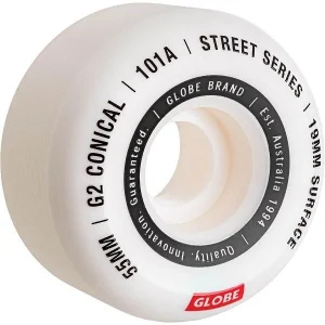גלגלים לסקייטבורד Globe G2 Conical Street Wheel White/Essential 55mm