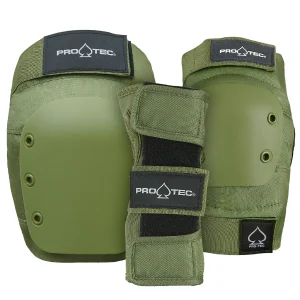 סט מגינים PRO-TEC STREET GEAR 3-PACK PAD SET – ARMY GREEN