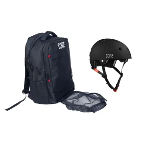 תיק גב מקצועי לנשיאת קסדה וציוד רכיבה CORE Pro Helmet Backpack – Black